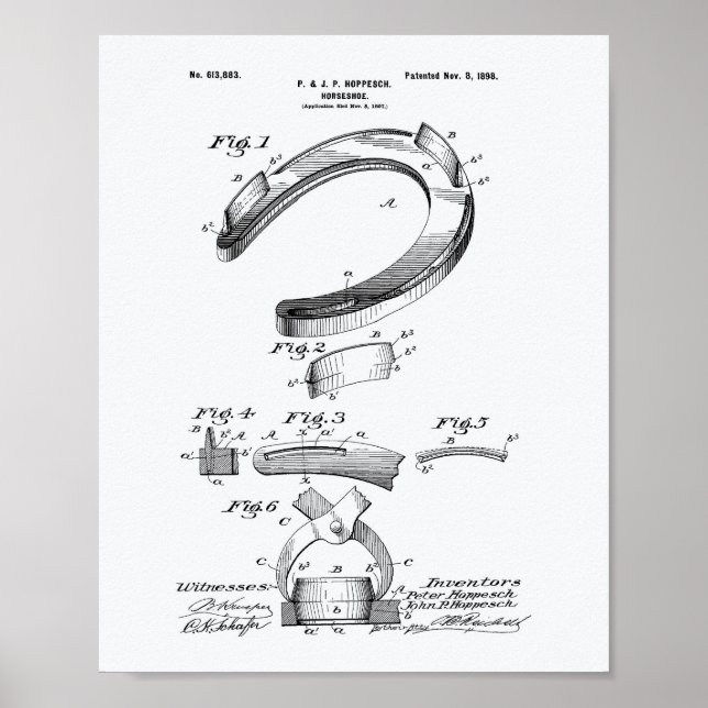Pferdeschuh 1898 Weißbuch zum Thema Patentschutz Poster (Vorne)