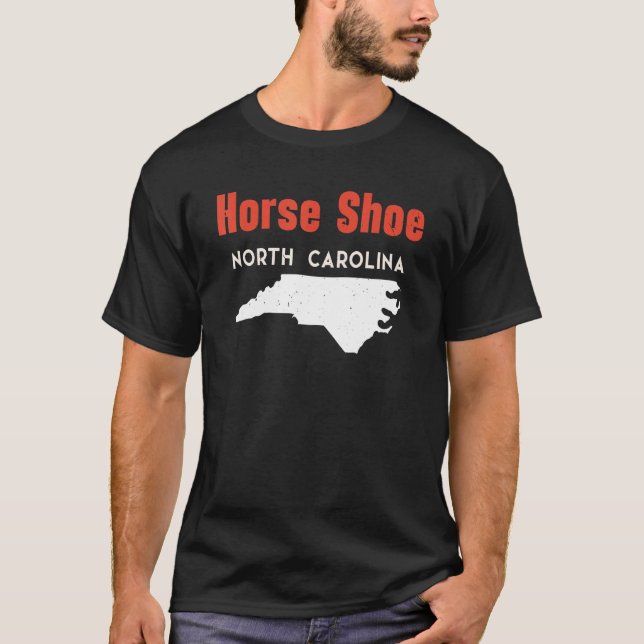 Pferdeschuh North Carolina USA Staat Amerika Reise T-Shirt (Vorderseite)