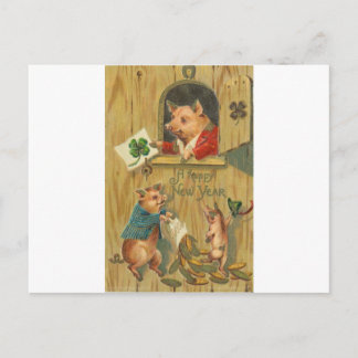 Pferdeschuh und Schweine Postkarte