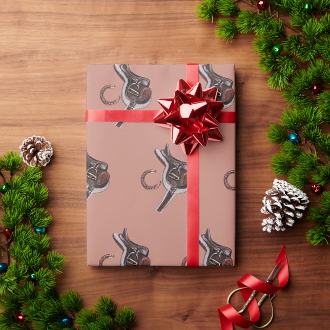 Pferdeschuhsattel Geschenkpapier (Feiertagsgeschenk)