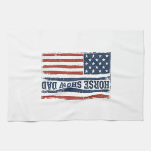 Pferdeshow-Vater Amerikanische Flagge Vintage-Shir Geschirrtuch