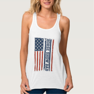 Pferdeshow-Vater Amerikanische Flagge Vintage-Shir Tank Top
