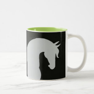 PferdeSilhouette-Tasse mit Pop der Farbe! Zweifarbige Tasse