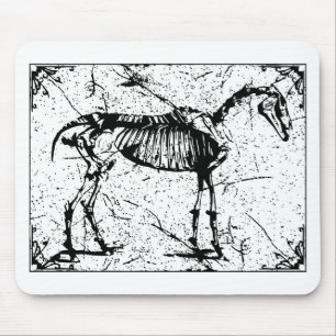 Pferdeskelett Schwarzweiss Mousepad