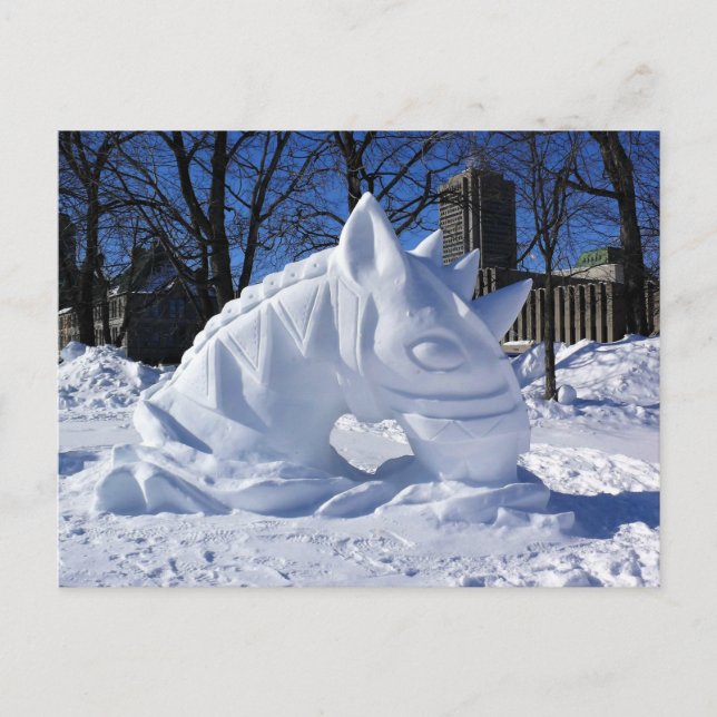 Pferdeskulptur, Quebec, Kanada Postkarte (Vorderseite)