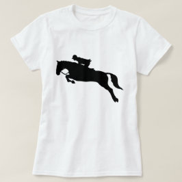 Pferdespringende Jagd-Sitzreiter-Silhouette T-Shirt