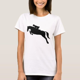 Pferdespringende Jagd-Sitzreiter-Silhouette T-Shirt