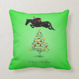 Pferdespringendes Weihnachten Kissen