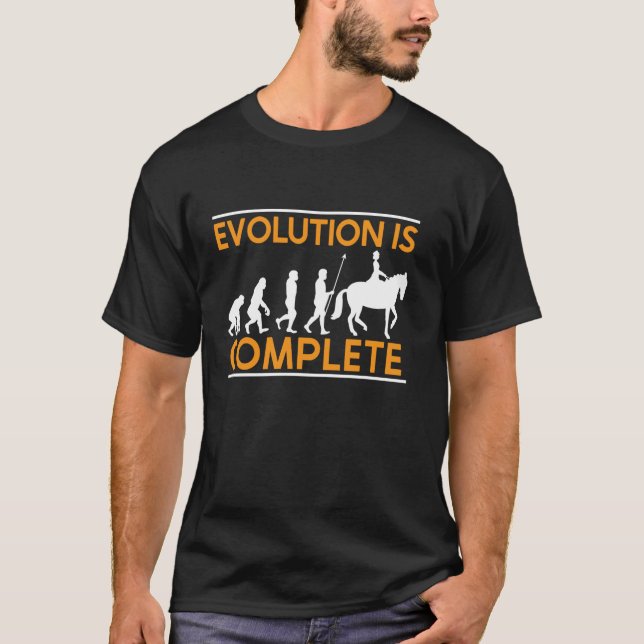 Pferdesprüche Lustige Pferdereiter Evolution T-Shirt (Vorderseite)