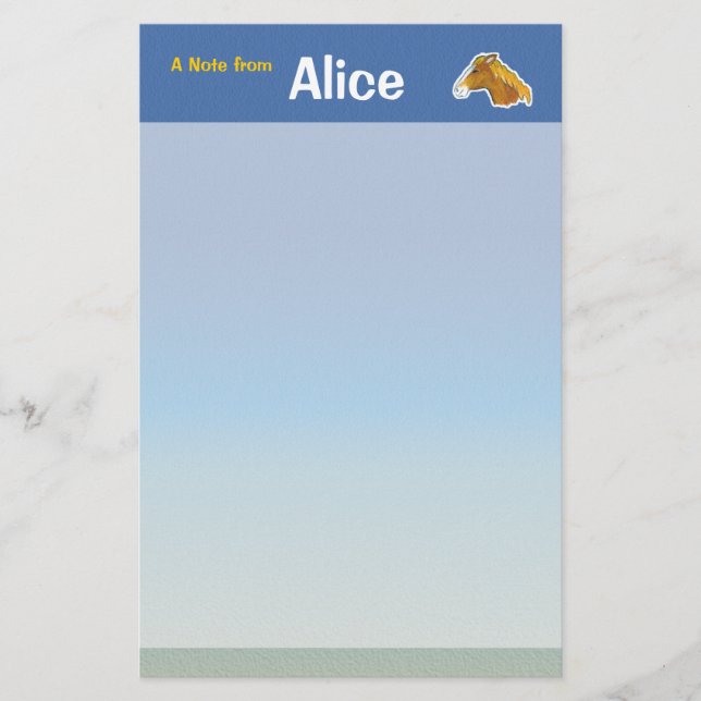 Pferdestation Briefpapier (Vorderseite)