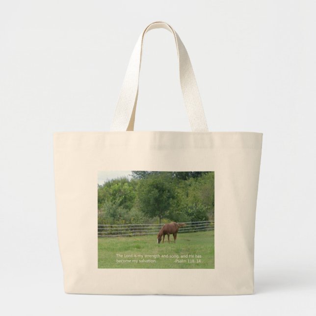 PferdeTaschen-Tasche mit Scripture Jumbo Stoffbeutel (Vorne)