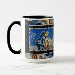 PferdeTasse, doppelte PferdeTasse, zwei Pferde auf Tasse