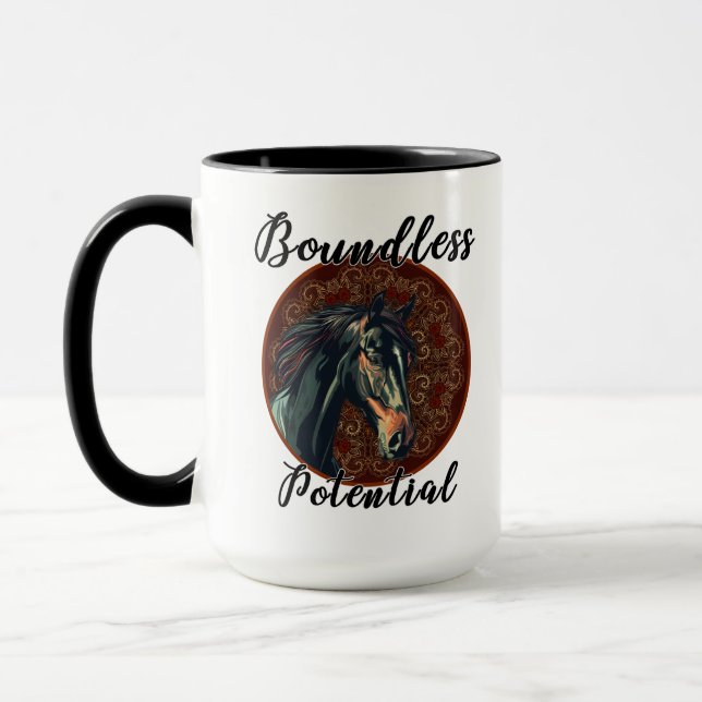 Pferdetasse „Grenzenloses Potenzial – Majestätisch Tasse (Links)