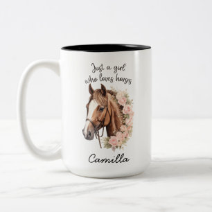 Pferdetasse Personalisierte Pferdetasse mit  Zweifarbige Tasse