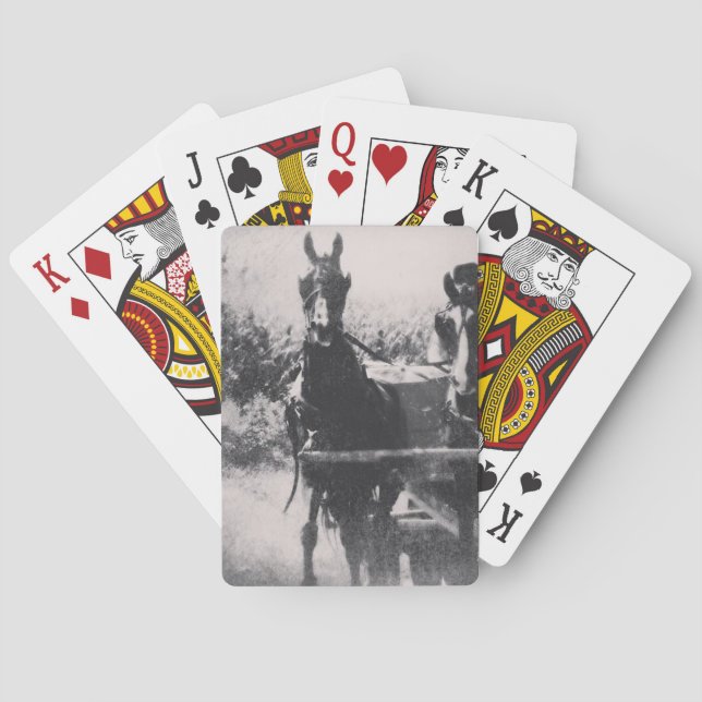 Pferdeteam #Pferde #amish Spielkarten (Rückseite)