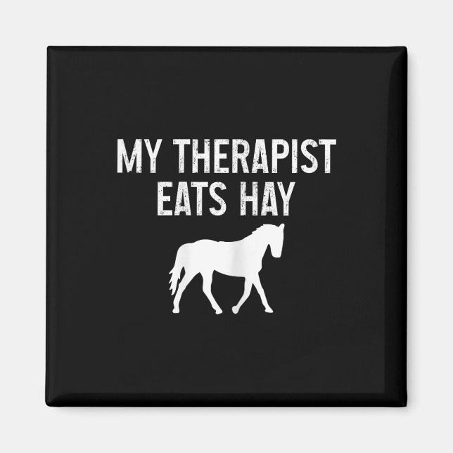 Pferdetherapeut isst Hay Funny Horseck Riding V Magnet (Vorne)