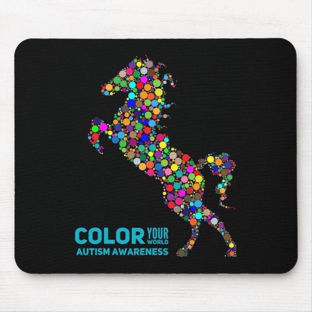 Pferdetherapie Autismus-Bewusstsein Pferd Geschenk Mousepad (Vorne)