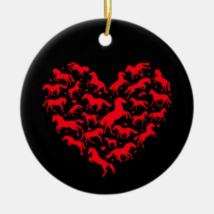 Pferdetier Lover Gewittertes Herzpferd Keramik Ornament