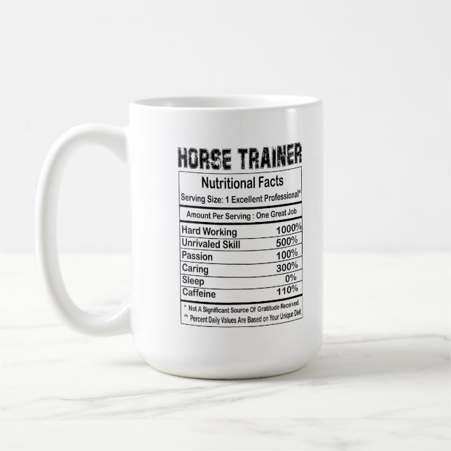 Pferdetrainer Ernährung 11oz Tasse (Links)