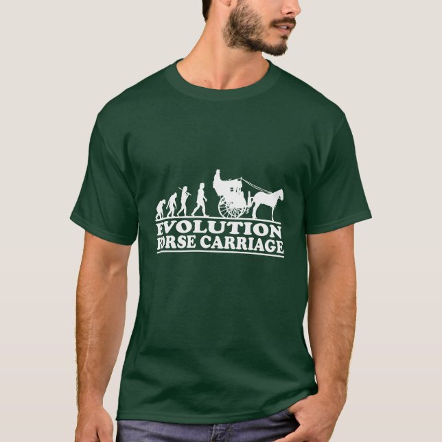 Pferdetransport Evolution Geschenk Idee lustig T-Shirt (Vorderseite)