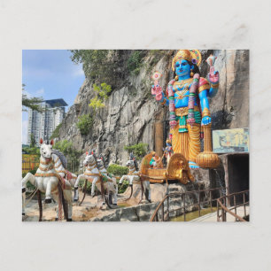 Pferdetransport mit Hindustatue in der Ramayana Hö Postkarte