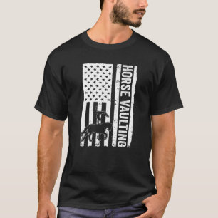 Pferdeturner USA-Flagge Vaulting Pferde T-Shirt