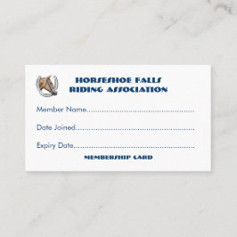 Pferdeverein- oder -gruppenmitgliedschaft visitenkarte