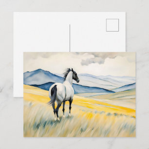 Pferdeverkleidung über Landschaftliche Landschaft Postkarte