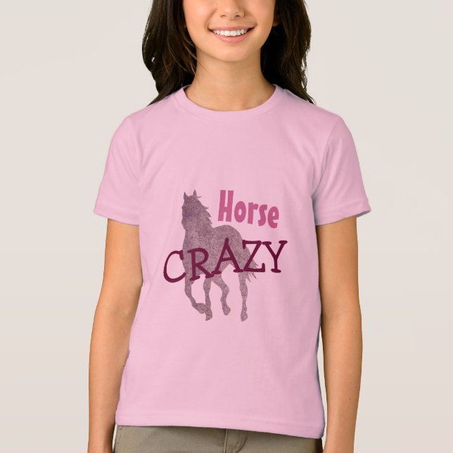 Pferdeverrücktes niedliches für Reitermädchen ROSA T-Shirt (Vorderseite)