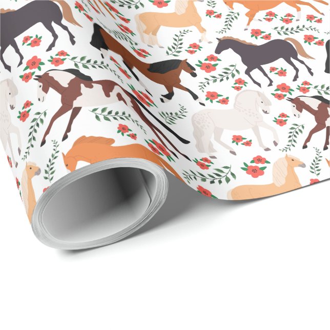 Pferdewackelpapier Geschenkpapier (Rolleneckpunkt)