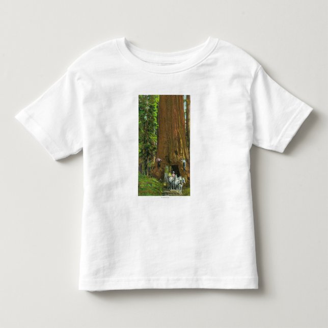 Pferdewagen unter einem riesigen Rotholz Kleinkind T-shirt (Vorderseite)