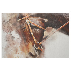 Pferdewatercolor Art Linen Stoff