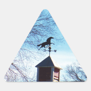 Pferdewetter Vane Blue Sky Dreieckiger Aufkleber