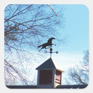 Pferdewetter Vane Blue Sky Quadratischer Aufkleber