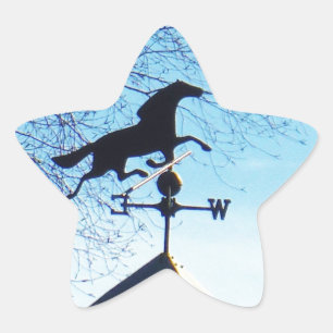 Pferdewetter Vane Blue Sky Stern-Aufkleber
