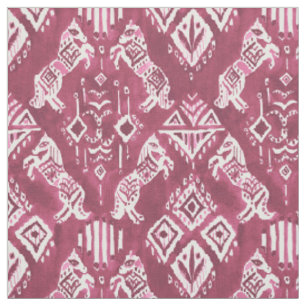 PFERDEWHO KANNTE rotes Ikat Boho Stammes- Muster Stoff
