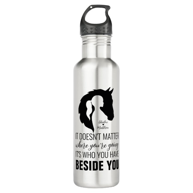 Pferdeziffer, Pferd- und Mädchenliebhaber Edelstahlflasche (Vorderseite)