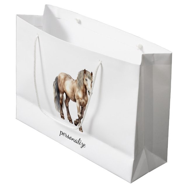 Pferdezucht Große Geschenktüte (Vorderseite Schrägansicht)