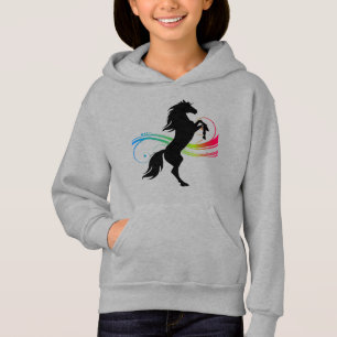 Pferdezucht mit farbenfrohen Wirbel und Namen Hoodie