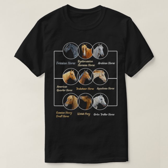 Pferdezucht Reitsport T-Shirt (Design vorne)