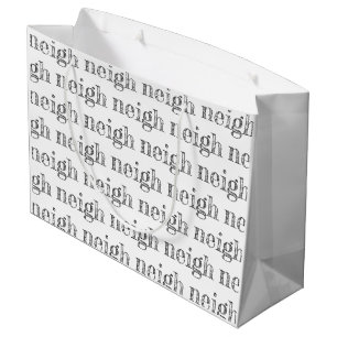 Pferdtypografie neigt Muster Liebhaber Stallpony Große Geschenktüte