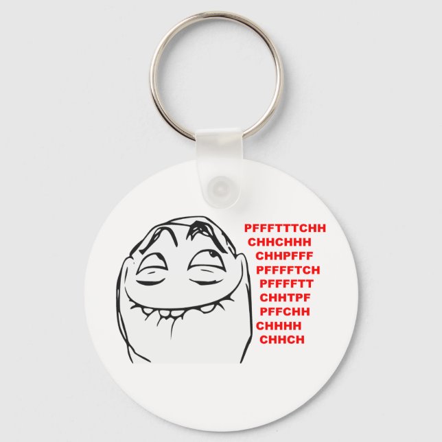PFFTCH Laughing Rage Face Comic Meme Schlüsselanhänger (Vorderseite)