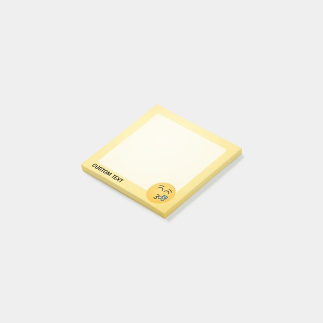 Pfiff mit lächelnden Augen Post-it Klebezettel (angewinkelt)