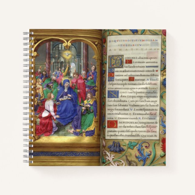 Pfingstbild Mittelalterliches Renaissancemanuskrip Notizbuch (Vorderseite)