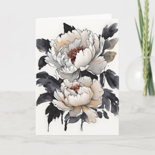 Pfingstrose - Aquarellblumen Karte