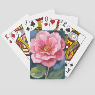 Pfingstrose-Blumen-Wasserfarbe-Floral Spielkarten