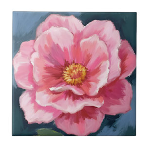 Pfingstrose-Blumen-Watercolor-Florales Fliese