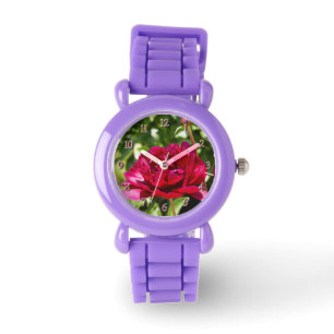 Pfingstrose Burgund Armbanduhr