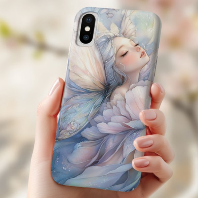 Pfingstrose der Morgenröte Case-Mate iPhone Hülle (the Iphone x with the image of Peony of the Dawn shown in the hand of a young woman)