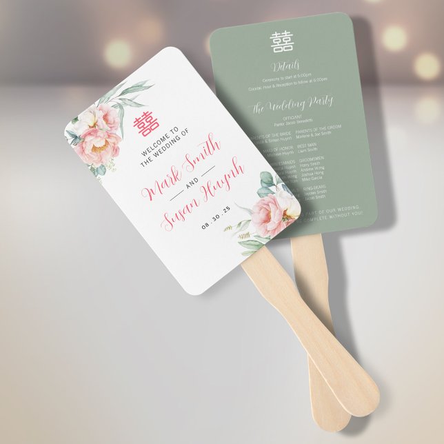 Pfingstrose Double Happiness Hochzeitsprogramm & Z Fächer (Von Creator hochgeladen)